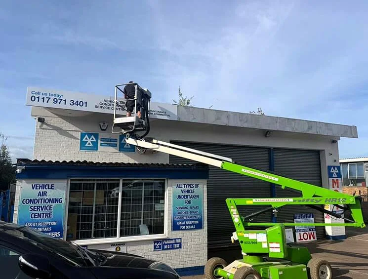 The new M.A. Engineers fascia taking shape